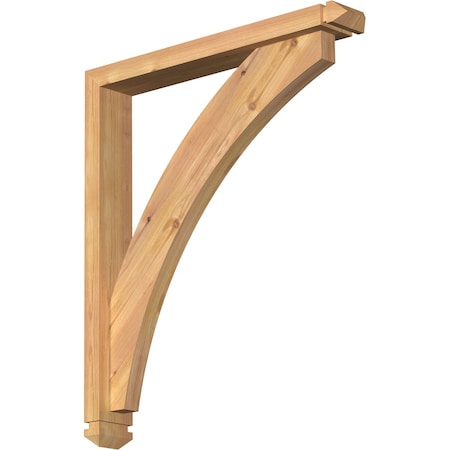 Thorton Arts And Crafts Smooth Bracket W/ Offset Brace, Western Red Cedar, 3 1/2W X 24D X 28H